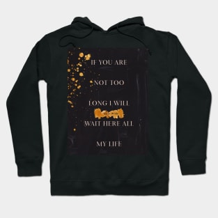 Oscar Wilde Quote On Love Black Background Gold Paint Hoodie